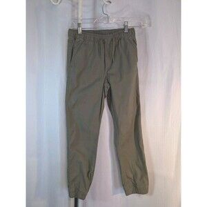 Gap Kids Khaki Joggers Boys Size L Olive Green Stretch Drawstring Waist (G11)